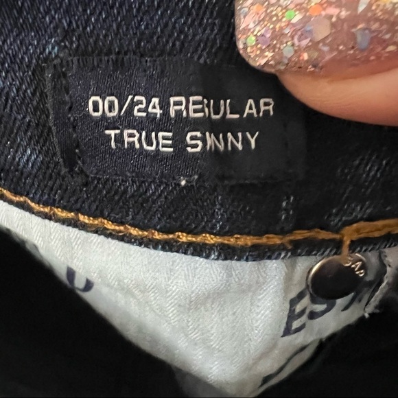 Gap True Skinny Exposed Button Fly Raw Hem Denim Jeans - Picture 7 of 9